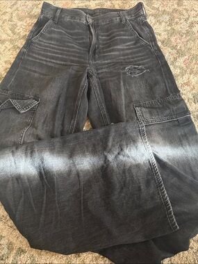 American eagle super high rise baggy wide leg jeans size 2 regular